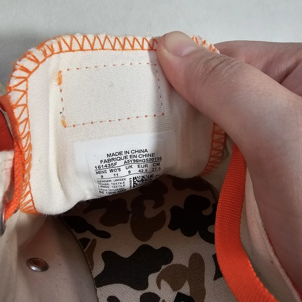 Converse Orange Cordura Low Rise Sneakers